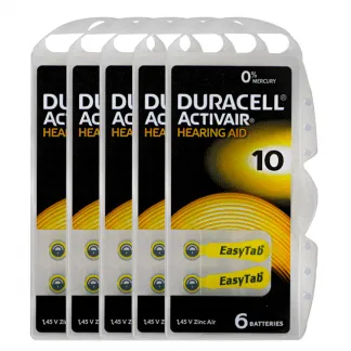 Duracell Size-10 Hearing Aid Battery – 5 Strips Total 30 Batteries