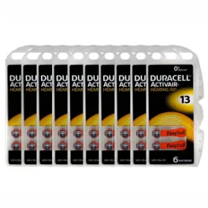 Duracell Size-13 Hearing Aid Battery – 10 Strips Total 60 Batteries