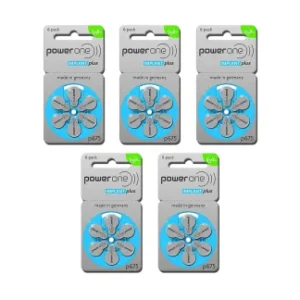 Power One Implant Plus P675 Hearing Aid Battery – 5 Strips Total 30 Batteries