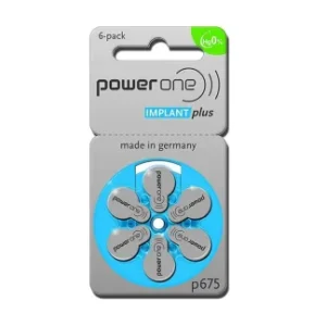 Power One Implant Plus P675 Hearing Aid Battery – 6 Pieces Pack