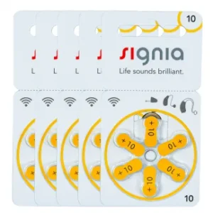 Signia Size-10 Hearing Aid Battery – 5 Strips Total 30 Batteries